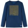 T-shirt de manga comprida para crian&ccedil;a azul-marinho 128