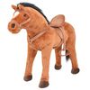 vidaXL Cavalo de peluche de montar castanho