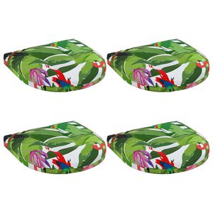 vidaXL Almofadas de Assento de 4 Pe&ccedil;as 4 unid. 100% Poli&eacute;ster
