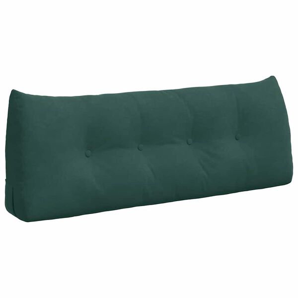 vidaXL Travesseiro para Costas Verde Escuro 120 x 24 x 50 cm Veludo