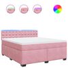 vidaXL Cama com molas/colch&atilde;o 180x200 cm veludo rosa