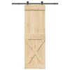 vidaXL Porta de correr com ferragens 70x210 cm madeira de pinho maciça