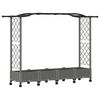 vidaXL Cama Elevada com Treli&ccedil;a e Telhado Cinzento-claro PP