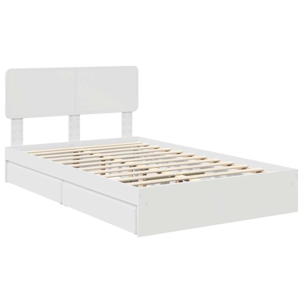 vidaXL Cama com Armazenamento Branco 120 x 190 cm Madeira processada