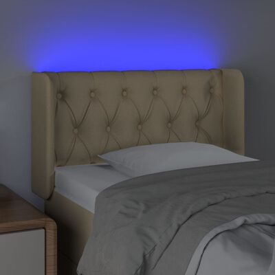 vidaXL Cabeceira de cama c/ luzes LED tecido 83x16x78/88 cm cor creme