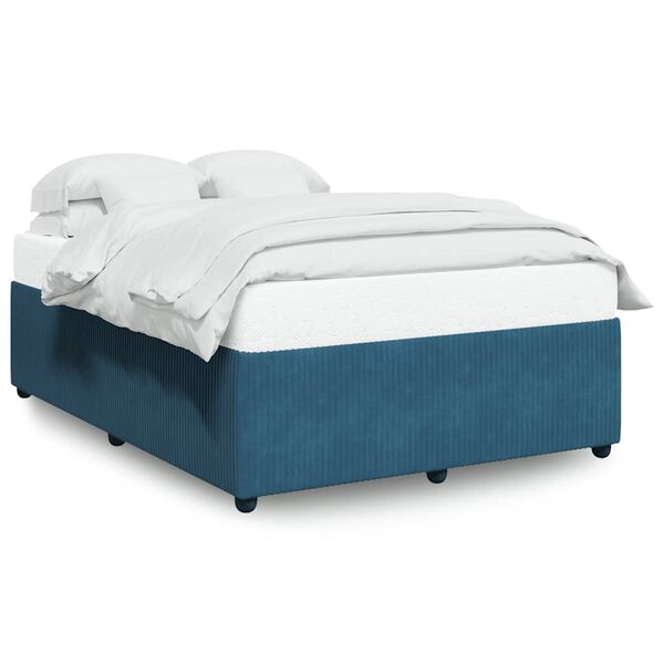 vidaXL Estrutura de cama 160x200 cm veludo azul