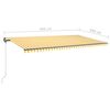 vidaXL Toldo retr&aacute;til manual com LED 600x350 cm amarelo e branco