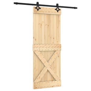 vidaXL Porta Deslizante 80 x 210 cm Natural e Preto