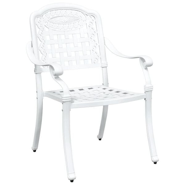 vidaXL Conjunto de Mesa de Jardim 3 pcs Branco Alum&iacute;nio Fundido