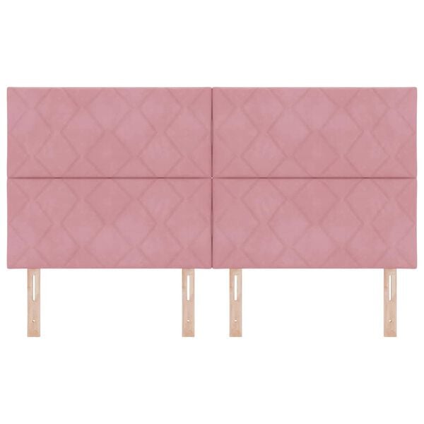 vidaXL Cabeceira com cabeceira Rosa 180 cm Veludo