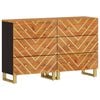 vidaXL M&oacute;veis de apoio 2pcs 60x33,5x75 mangueira maci&ccedil;a castanho/preto