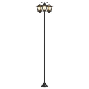 vidaXL Lampi&atilde;o de 3 Cabe&ccedil;as Preto 16 x 16 x 187 cm Alum&iacute;nio e ABS