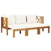 vidaXL Banco de jardim 3 lugares c/ almofad&otilde;es 179 cm ac&aacute;cia maci&ccedil;a