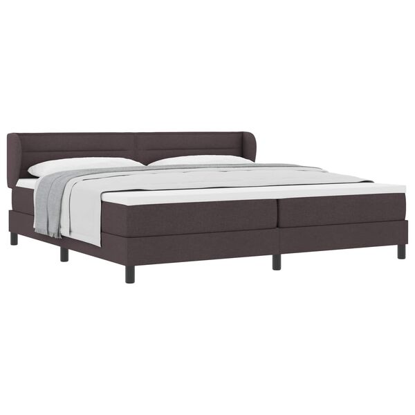 vidaXL Cama Box com colch&atilde;o Marrom Escuro 200 x 200 cm tecido