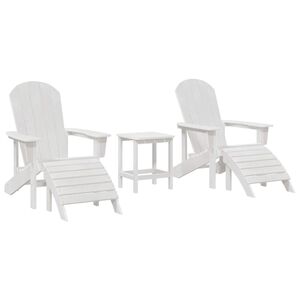 vidaXL Cadeira de Jardim 3 pcs Branco Polietileno