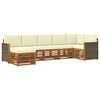 vidaXL Conjunto de Sof&aacute; Sectional com almofada 6 pcs Natural e Creme