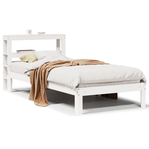 vidaXL Estrutura cama c/ cabeceira sem colch&atilde;o 90x190 cm branco