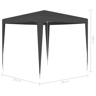 vidaXL Tenda para festas 2,5x2,5 m 90 g/m² antracite