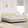 vidaXL Estrutura de cama sem colch&atilde;o 180x200 cm tecido cor creme