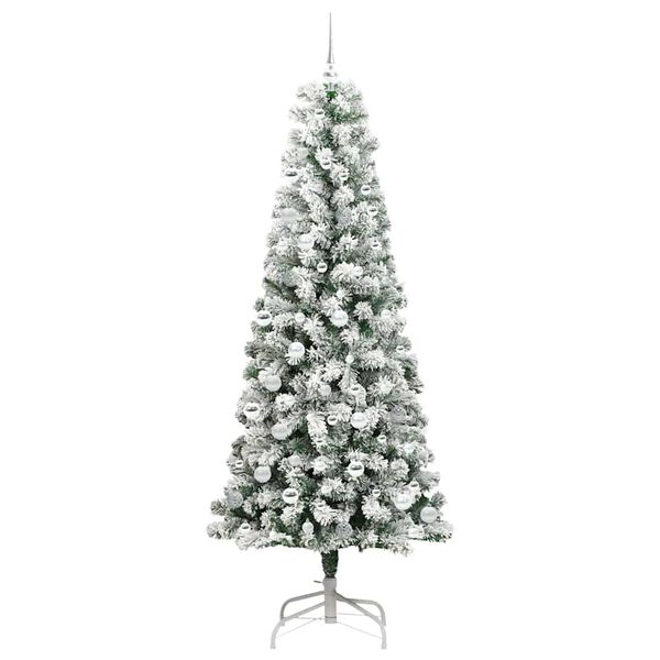 vidaXL &Aacute;rvore de Natal Articulada Artificial Verde e Branco 210 cm