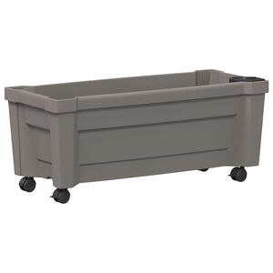 vidaXL Vaso Calypso com rodas PP Cinzento