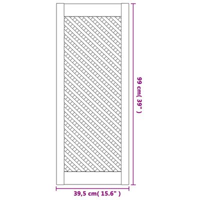 vidaXL Portas de armário design treliça 2 pcs 39,5x99 cm pinho maciço