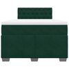 vidaXL Cama boxspring com colch&atilde;o 120x190 cm veludo verde-escuro