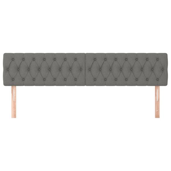 vidaXL Cabeceiras cinzento-escuro 180x7x78/88 cm tecido