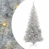 vidaXL &Aacute;rvore de Natal com 300 LEDs com suporte Prateado 240 cm PET