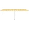vidaXL Toldo retrátil manual independente 600x300 cm amarelo e branco