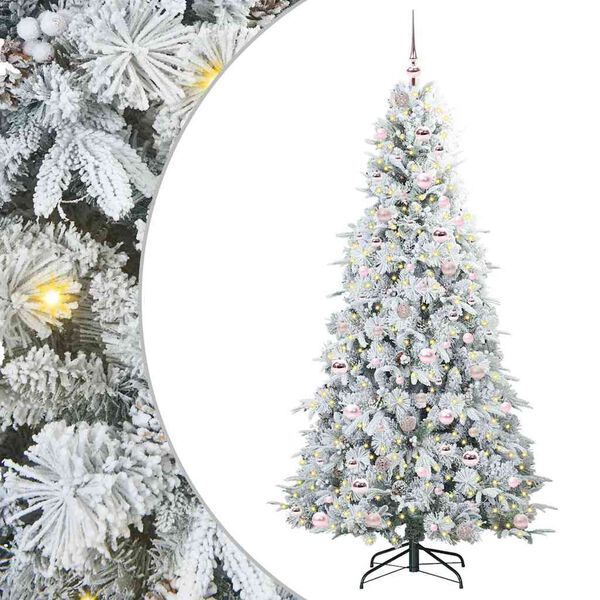 vidaXL &Aacute;rvore de Natal Articulada Artificial Branco 210 cm PE e PVC