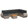 vidaXL 9 pcs conjunto sof&aacute;s p/ jardim com almofad&otilde;es vime PE cinzento