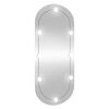 vidaXL Espelho de parede oval com luzes LED 40x90 cm vidro