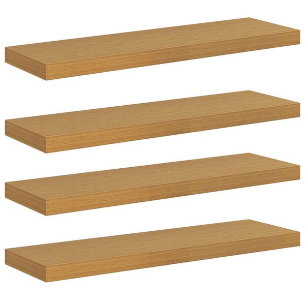 vidaXL Prateleira de Parede 4 pcs Bege 80 x 23,5 x 4 cm