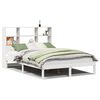 vidaXL Cama com estante sem colchão 120x190 cm pinho maciço branco