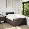 vidaXL Cama boxspring com colch&atilde;o 120x190 cm tecido castanho-escuro