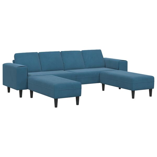 vidaXL Sof&aacute; de Sala de Estar 3 pcs Azul