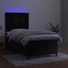 vidaXL Cama box spring c/ colch&atilde;o/LED 90x200 cm veludo preto