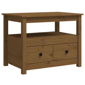 vidaXL Mesa de centro 71x49x55 cm pinho maci&ccedil;o castanho mel
