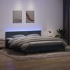 vidaXL Cama box spring c/ colch&atilde;o e LED 180x220 cm veludo cinzento-escuro