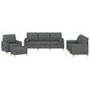 vidaXL 4 pcs conjunto de sof&aacute;s com almofadas tecido cinzento-escuro