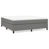 vidaXL Estrutura de cama com molas 160x200 cm tecido cinzento-escuro