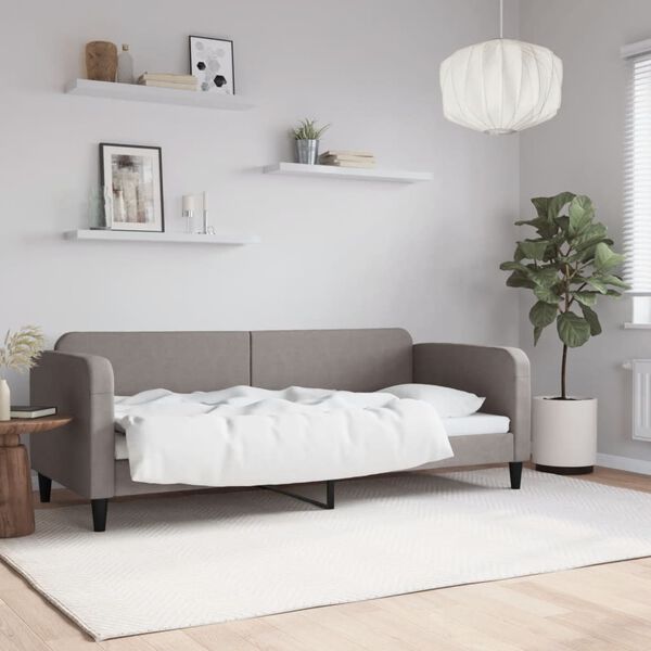 vidaXL Sof&aacute;-cama 80x200 cm tecido cinzento-acastanhado