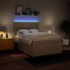 vidaXL Cama com molas/colch&atilde;o 140x190 cm tecido cor creme