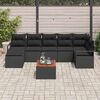vidaXL Conjunto de Sof&aacute; de Jardim 8 pcs Preto vime PE