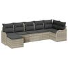 vidaXL Conjunto de Sof&aacute; de Jardim 7 unid. Cinzento-claro vime PE
