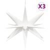 vidaXL Luzes de Natal com LEDs 3 pcs dobr&aacute;vel branco 57 cm