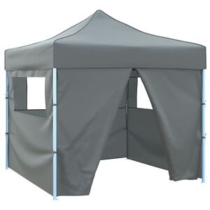 vidaXL Tenda festas pop-up dobr&aacute;vel 4 paredes laterais 3x3 m antracite