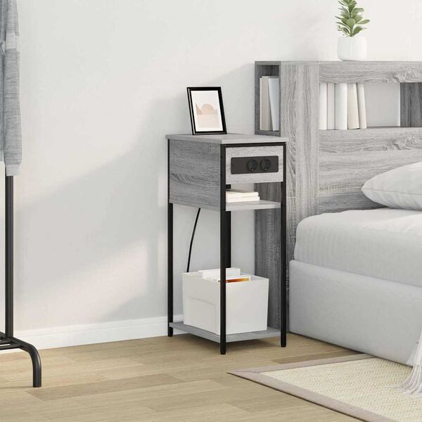 vidaXL Arm&aacute;rio de Cabeceira Cinza Sonoma 41 x 28 x 76 cm