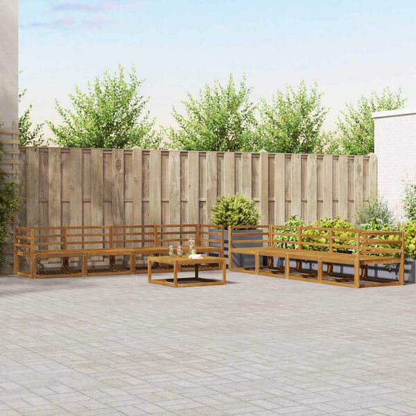 vidaXL Conjunto de Sof&aacute;s para Exterior 9 pcs Natural